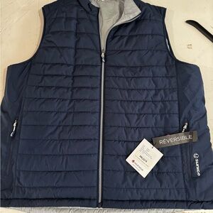 Sunice Blue Quilted Vest with Metallic Zipper